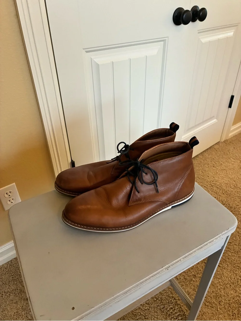 Franco Fortini Brown Leather Chukka Boots with Black Laces size 11.5